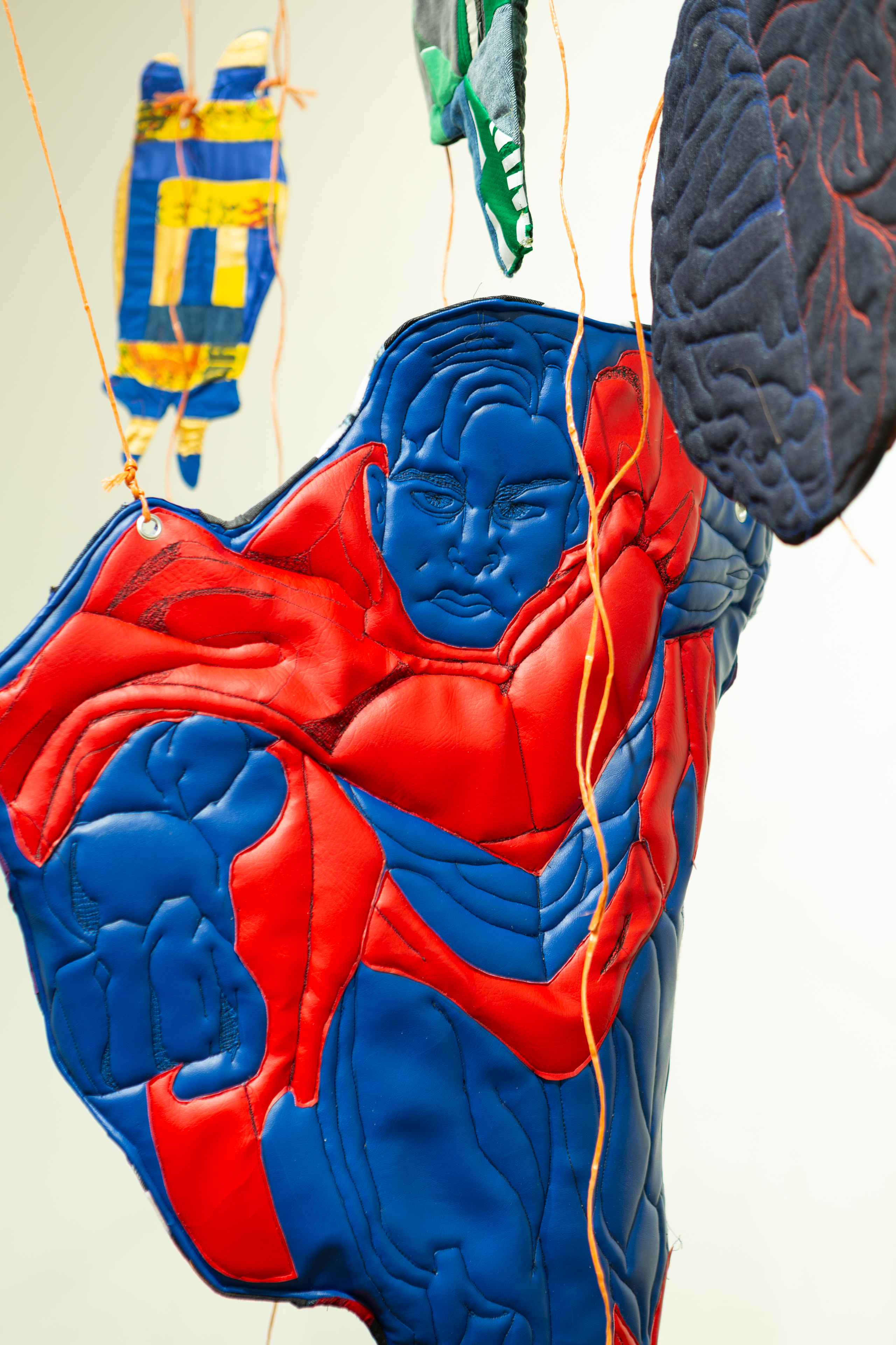 Mere, 2016, Cochineal, indigo and gold leaf on paper